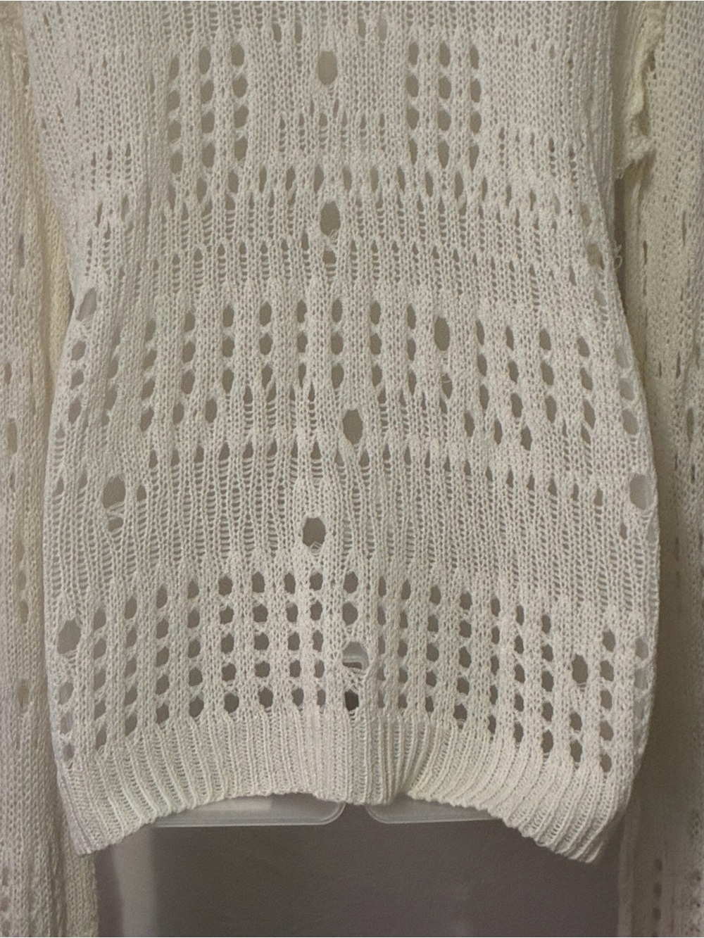 POL Lightweight Open-Knit Top in Cream - Picture 11 of 12